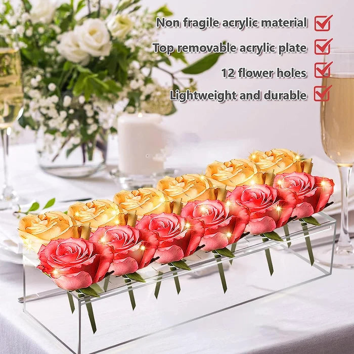 Clear Acrylic Flower Vase Rectangular