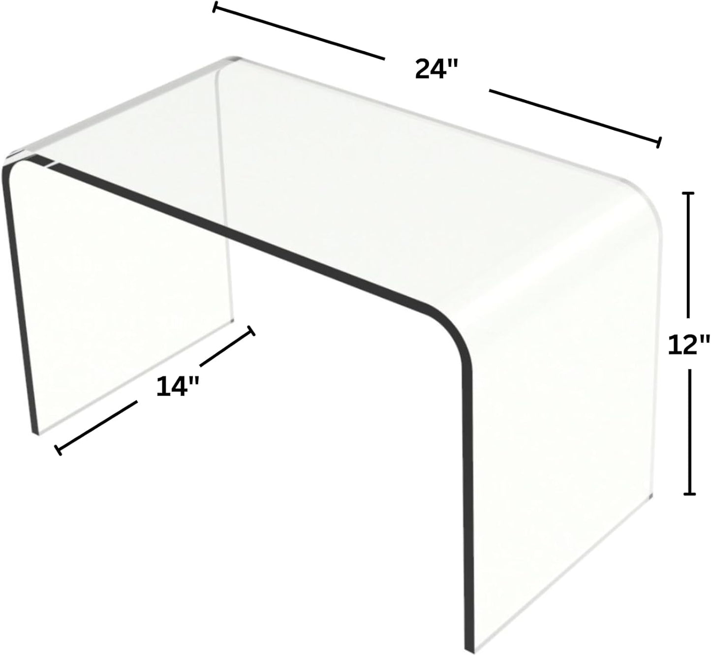 Acrylic Side Table - Multipurpose C Shaped End Table