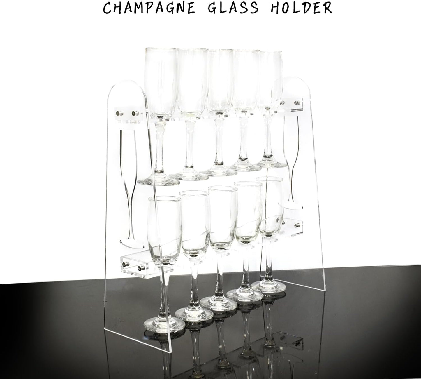 2 Tier Acrylic Champagne Wall Holder for Party