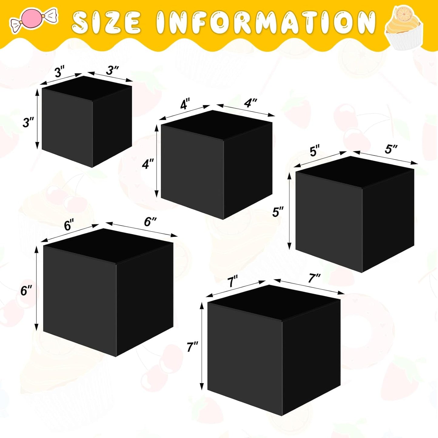 Set of 5 Display Buffet Risers Acrylic Cube with Hollow Bottoms