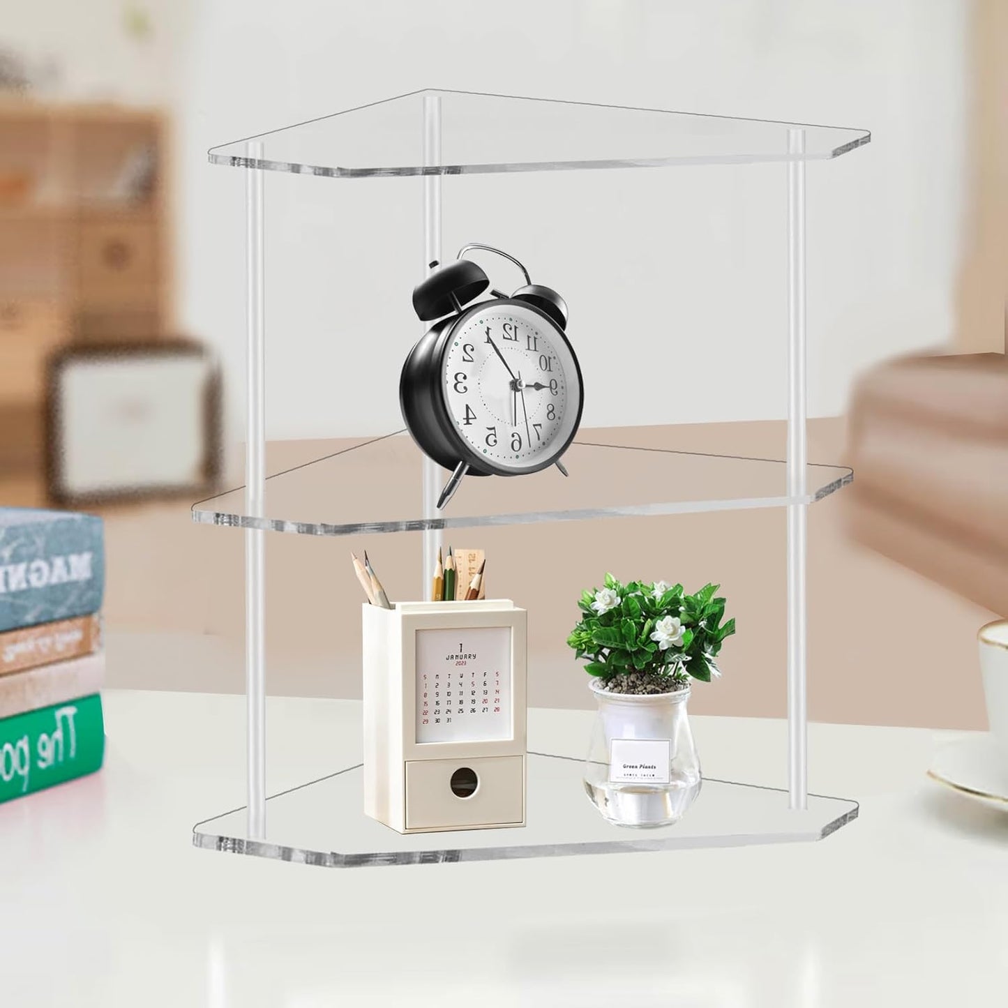 Corner Shelf 2 Tier Bathroom Counter Organizer Acrylic Countertop Corner Shelves