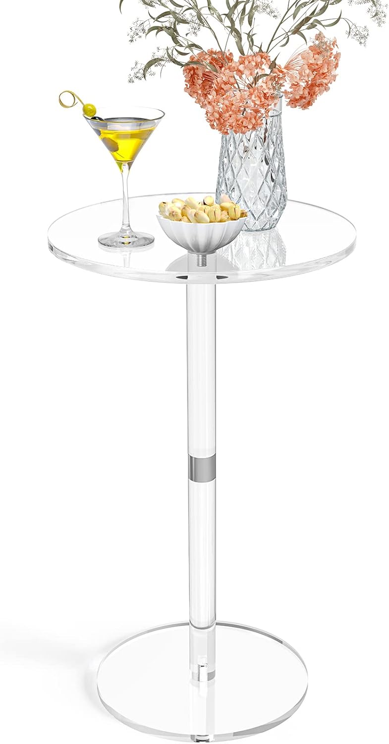 Acrylic End Table, Clear Side Tables for Small Space
