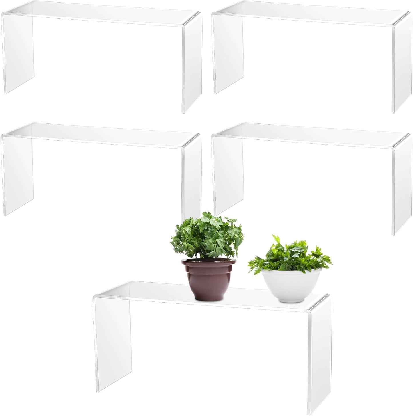 4 Pcs Large Clear Acrylic Riser for Display