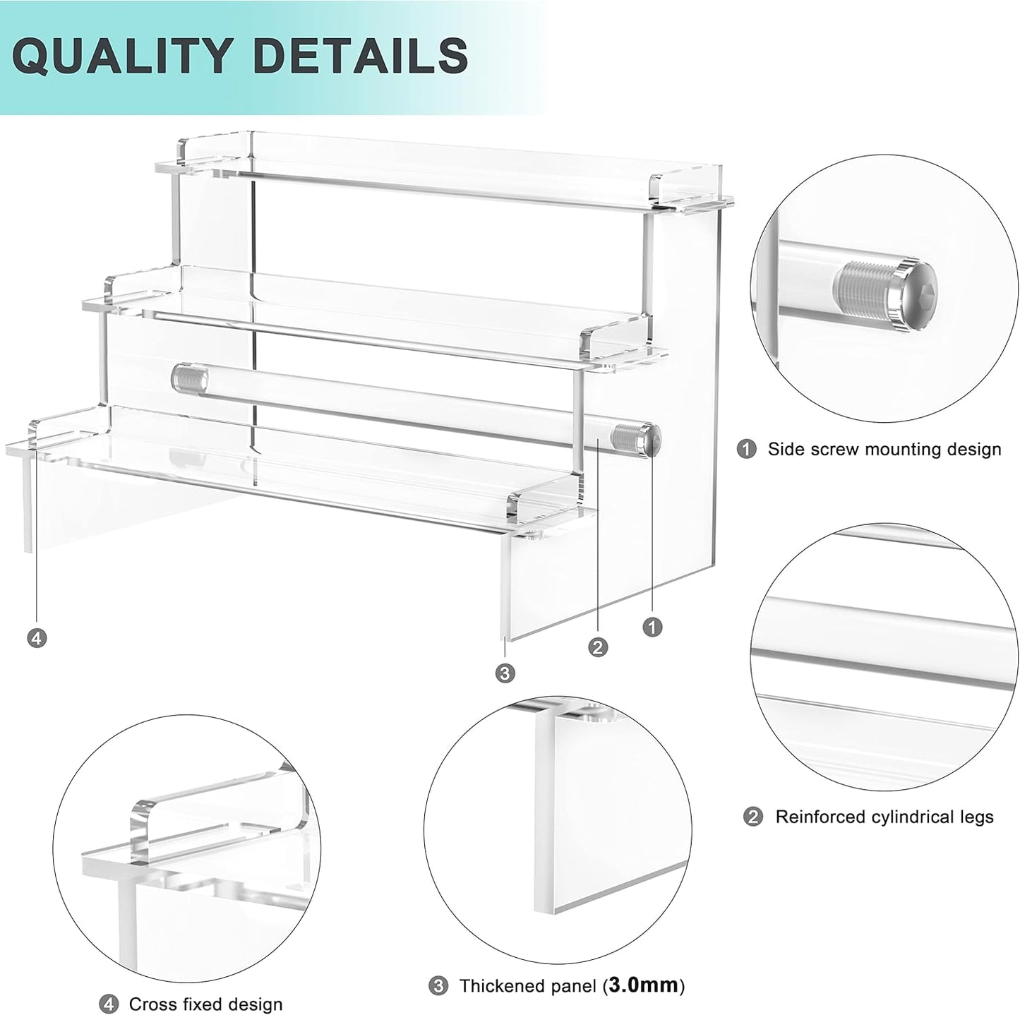 Acrylic Display Risers, 9.5'' Perfume Organizer