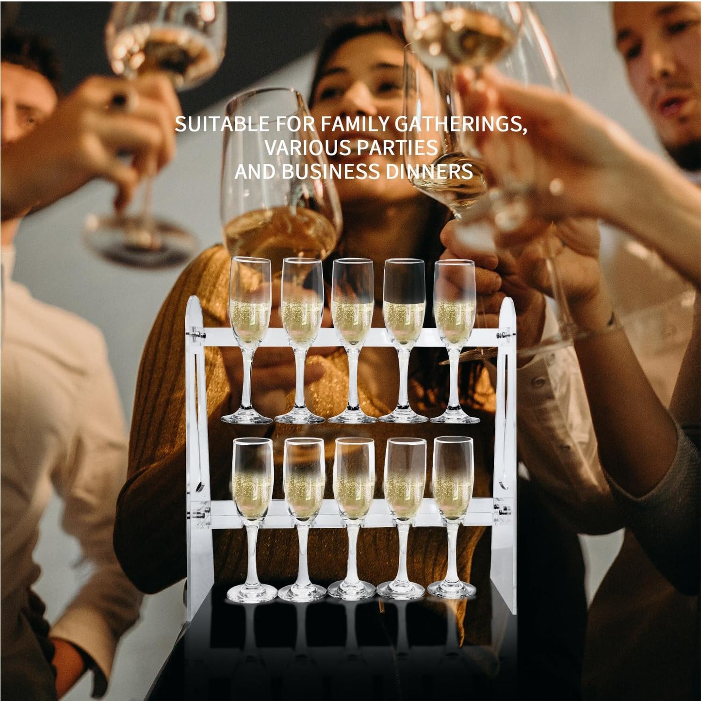 2 Tier Acrylic Champagne Wall Holder for Party