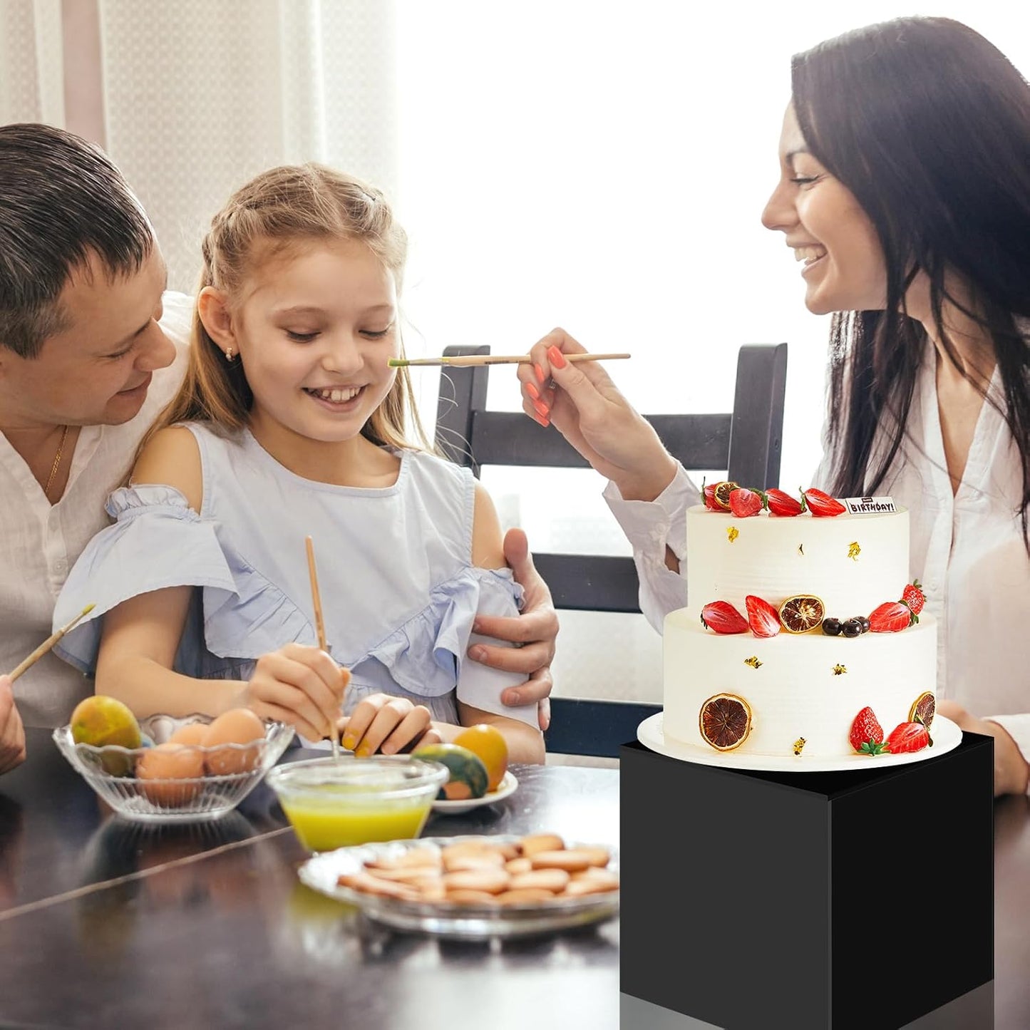 Set of 5 Display Buffet Risers Acrylic Cube with Hollow Bottoms
