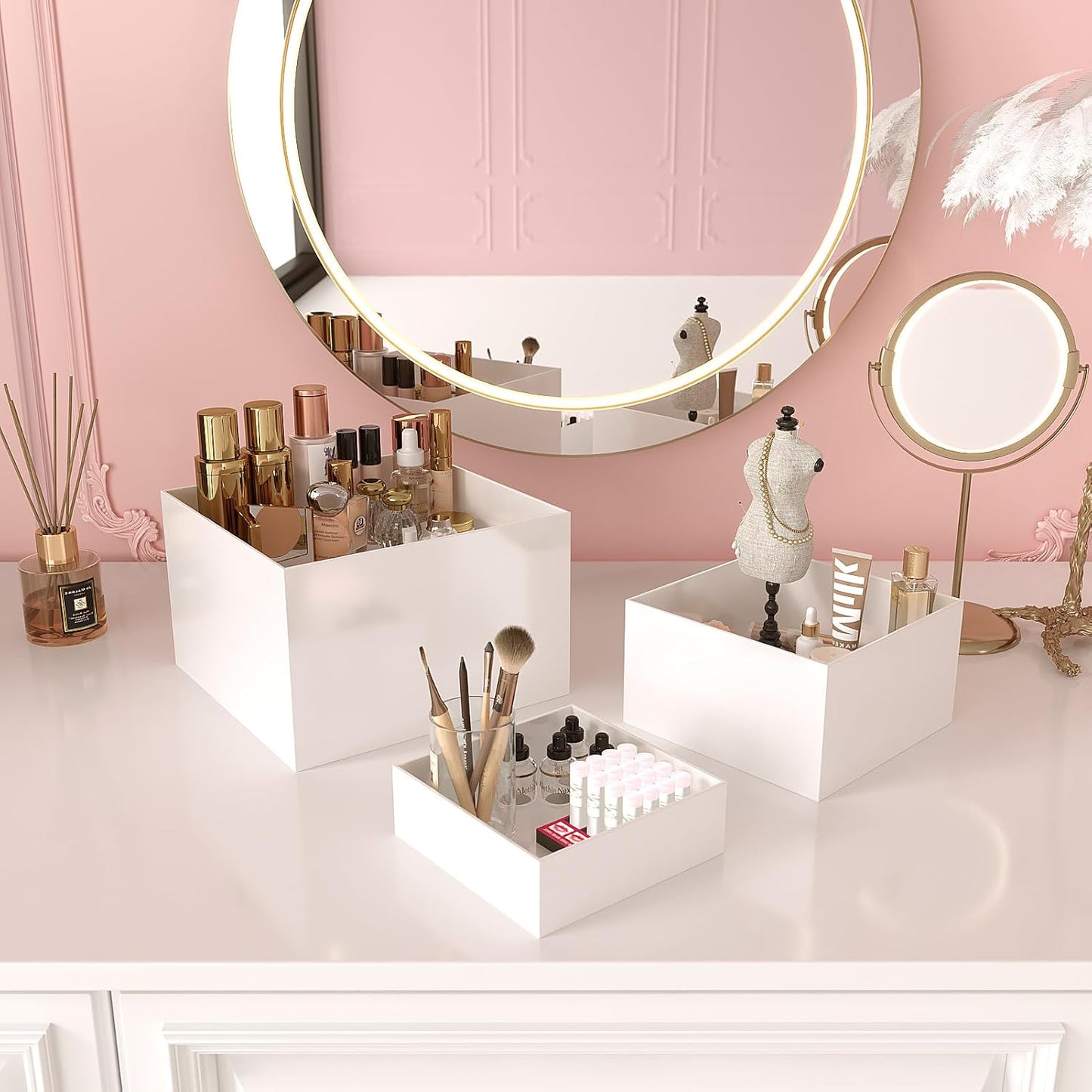 Set of 5 Display Buffet Risers Acrylic Cube with Hollow Bottoms