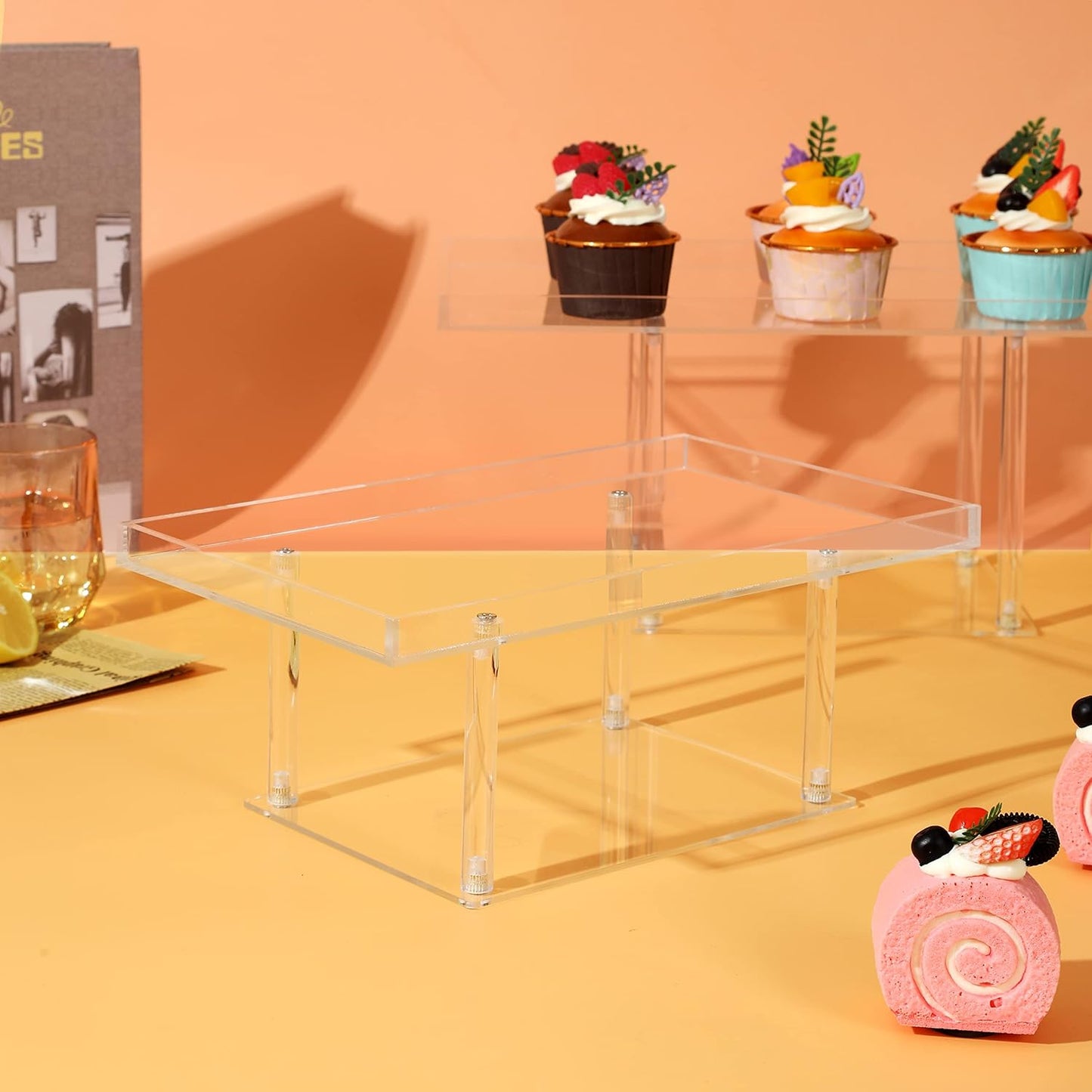 Clear Acrylic Dessert Stands Buffet Risers for Cupcakes Dessert Pastry Food