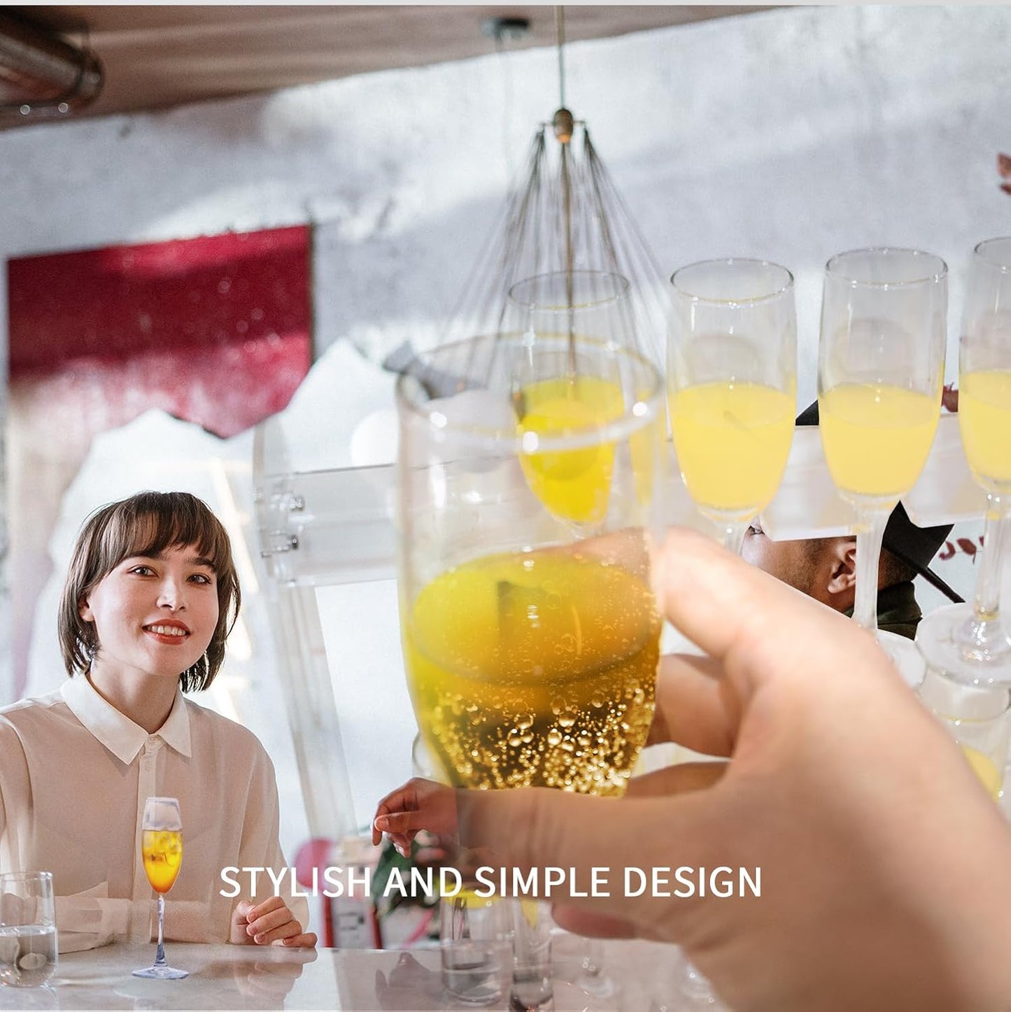 2 Tier Acrylic Champagne Wall Holder for Party
