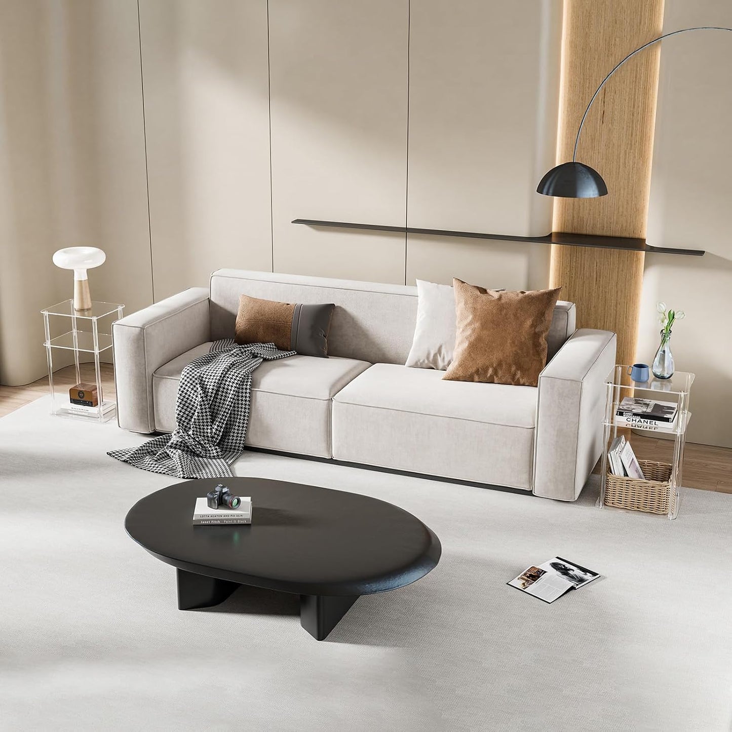 Acrylic Side Table for Small Spaces | Home Accent End Table for Living Room, Bedroom, 3-Tier