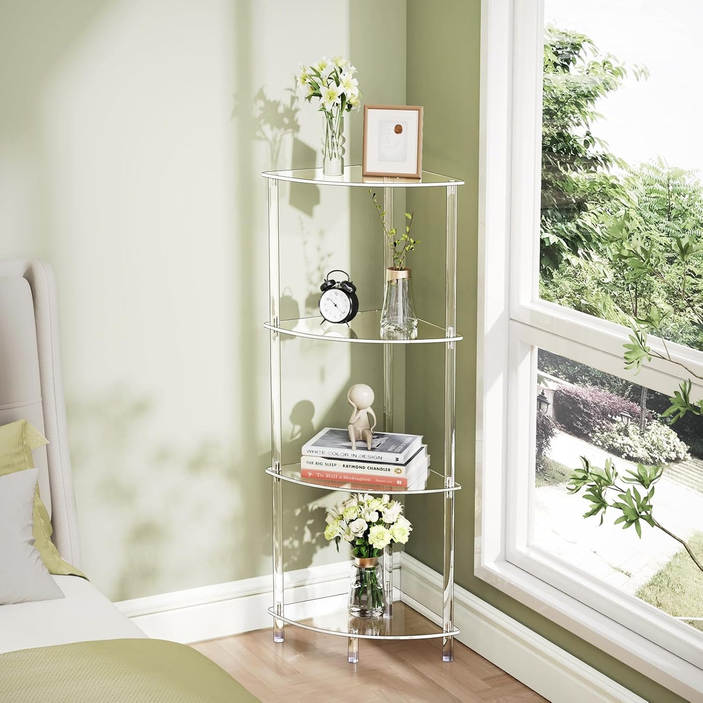 Clear Triangle Acrylic Side Table for Small Space