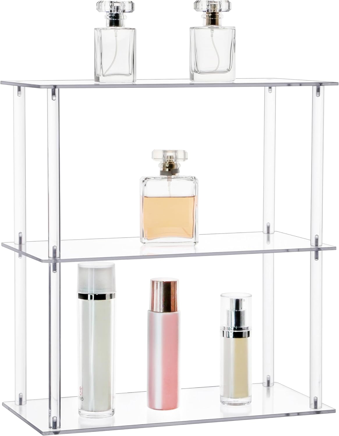 Rectangular 3 Tier Clear Acrylic Tabletop Display Stand