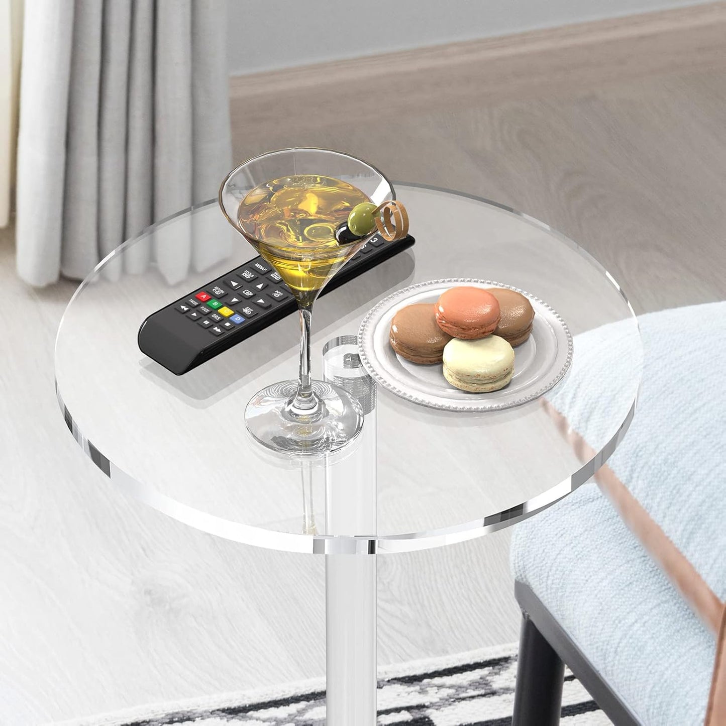 Acrylic End Table, Clear Side Tables for Small Space