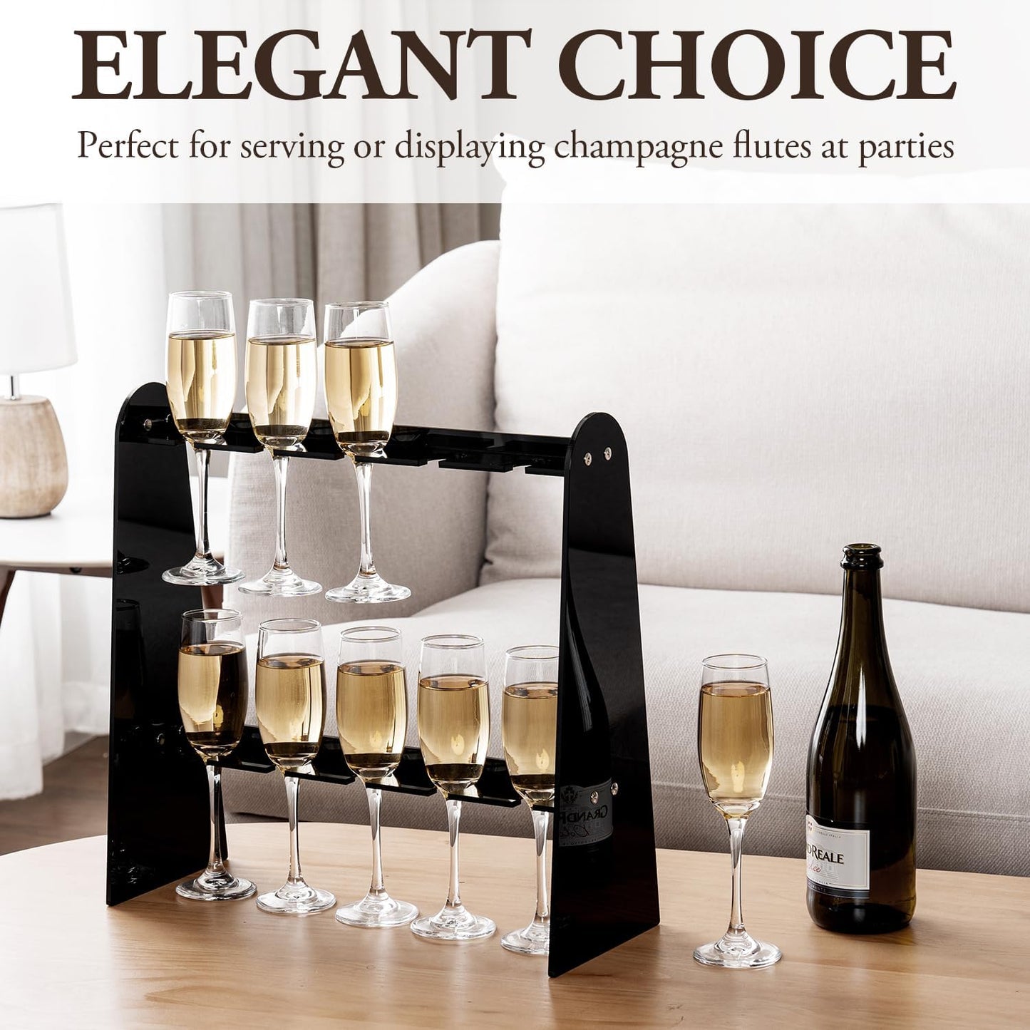 2 Tier Acrylic Champagne Wall Holder for Party