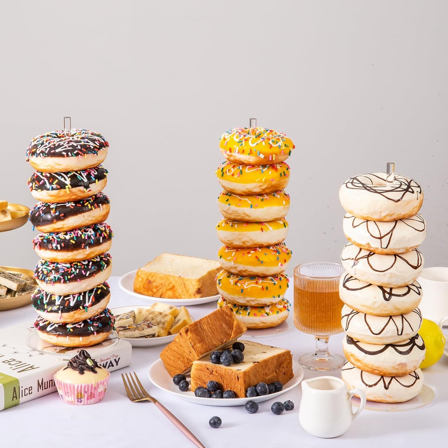 4PCS Acrylic Donut Stand, Donut Holder Stands for Dessert Table