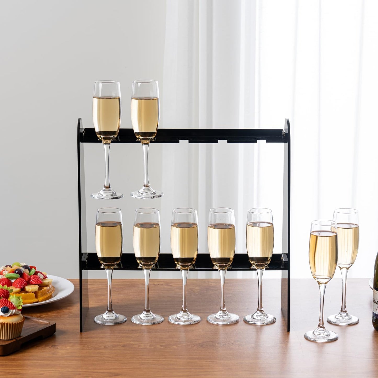 2 Tier Acrylic Champagne Wall Holder for Party