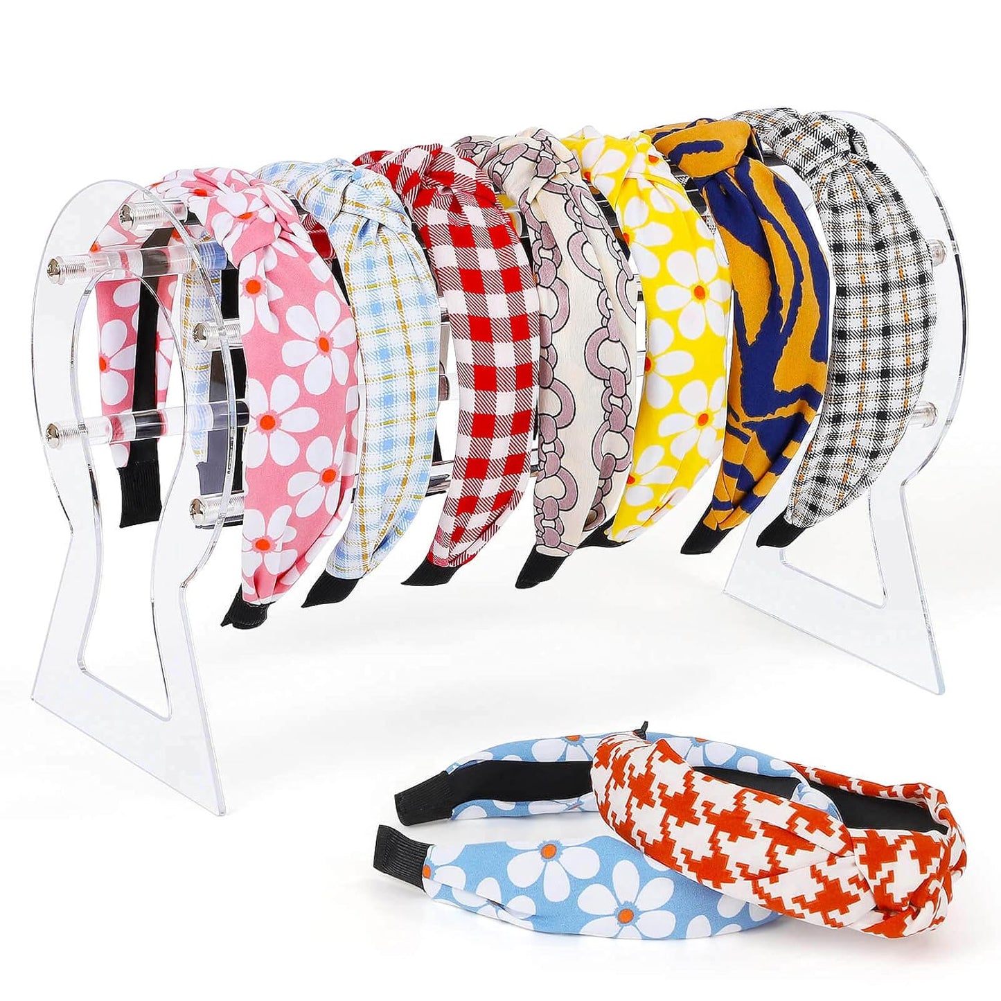Headband Holder, Clear Headband Organizer, Acrylic Hair Hoop Display Stand, Hairband Rack Holder, Headband Storage Holder for Women and Girls