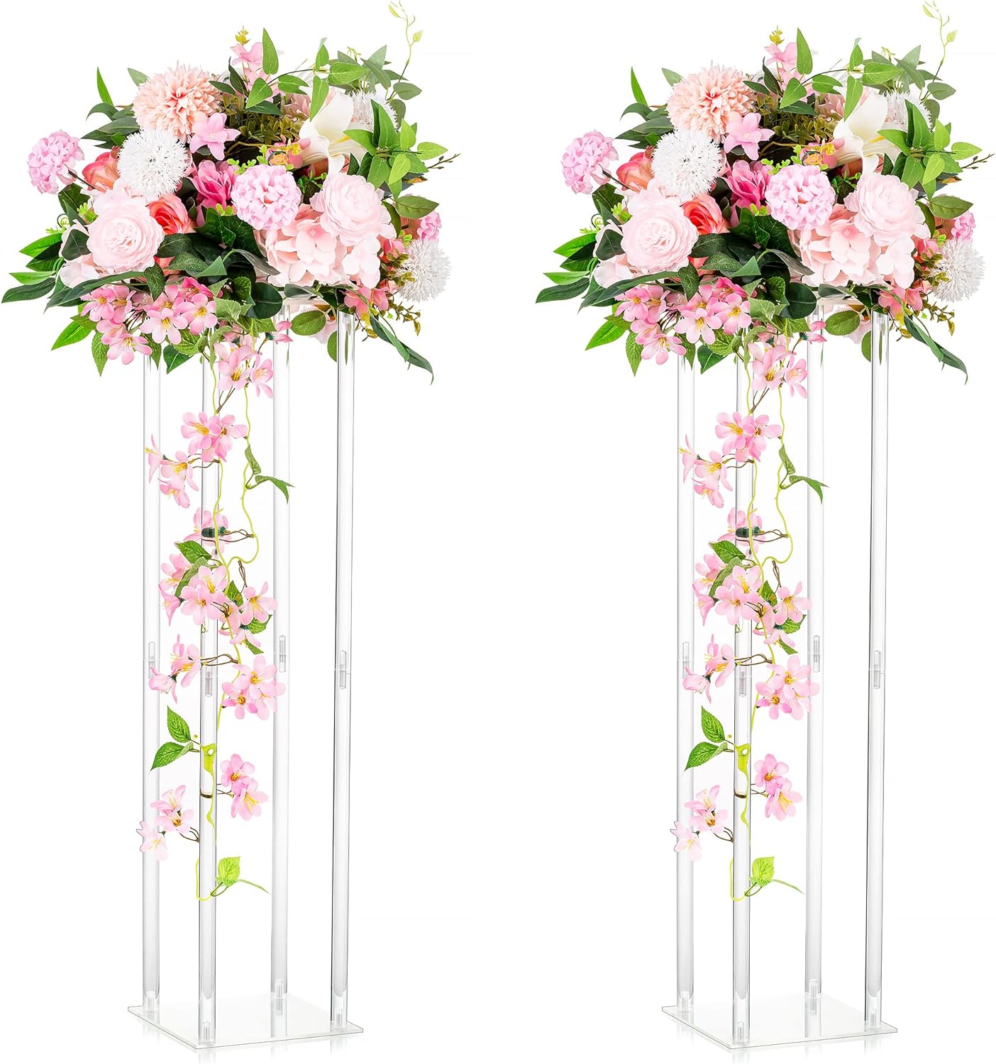 Acrylic Flower Stand Column For Parties, Weddings & Events | Exceptional Centerpiece For Table Decoration