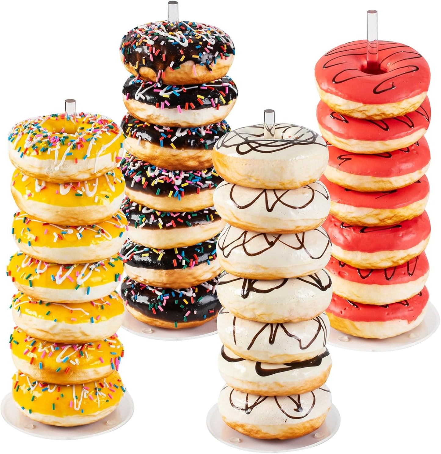 4PCS Acrylic Donut Stand, Donut Holder Stands for Dessert Table