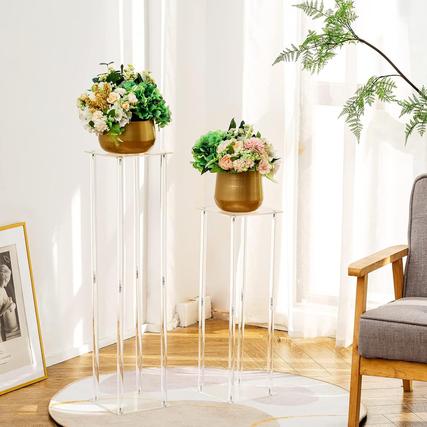 Acrylic Flower Stand Column For Parties, Weddings & Events | Exceptional Centerpiece For Table Decoration