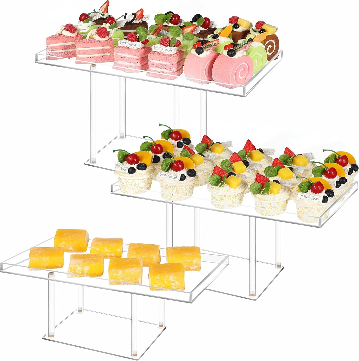 Clear Acrylic Dessert Stands Buffet Risers for Cupcakes Dessert Pastry Food