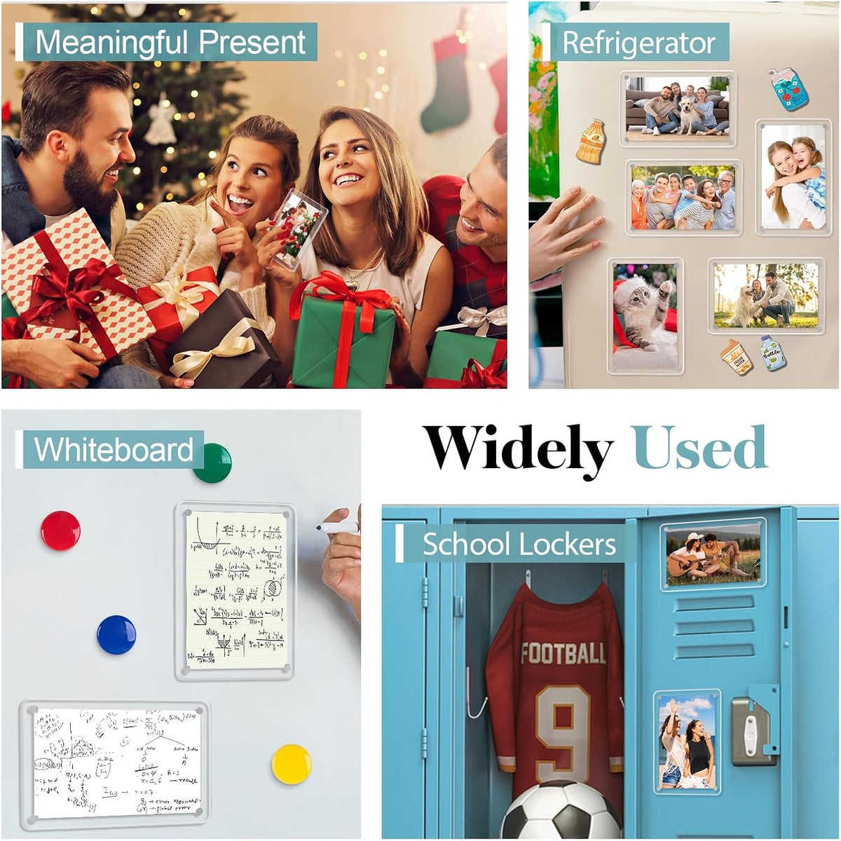 Acrylic Magnetic Picture Frames for Refrigerator (Set of 4)