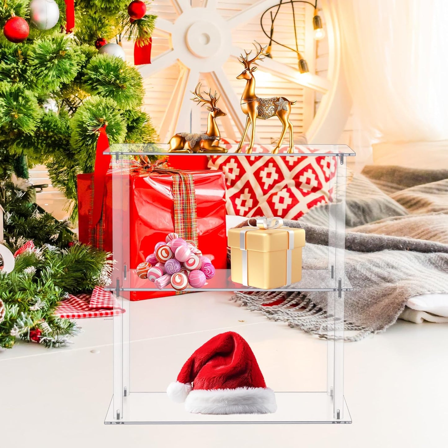 Rectangular 3 Tier Clear Acrylic Tabletop Display Stand