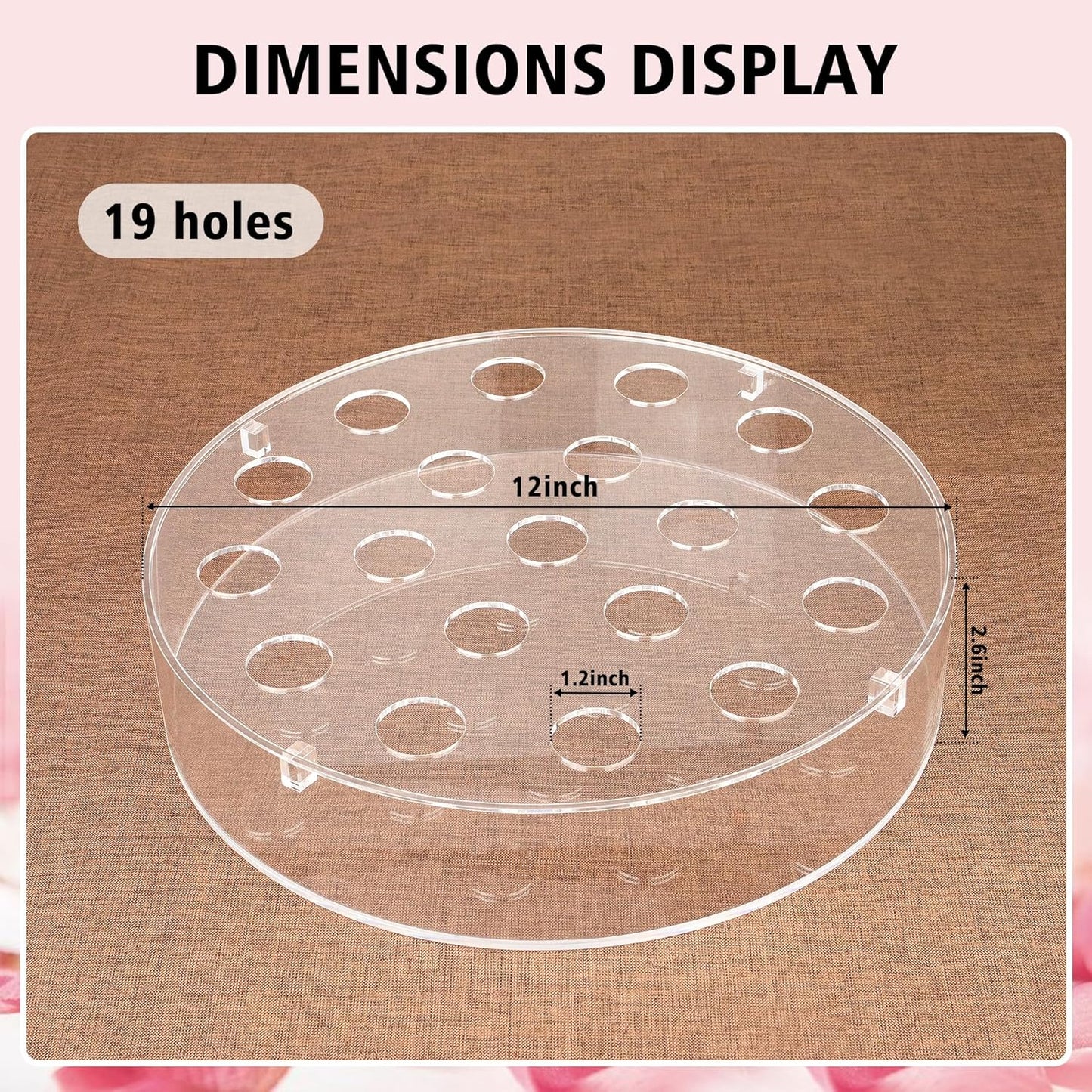 Acrylic Floral Centerpiece for Dining Table Decorations Wedding Round Flower Vase