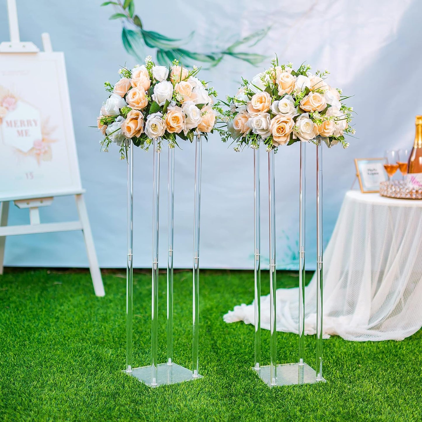 Acrylic Flower Stand Column For Parties, Weddings & Events | Exceptional Centerpiece For Table Decoration