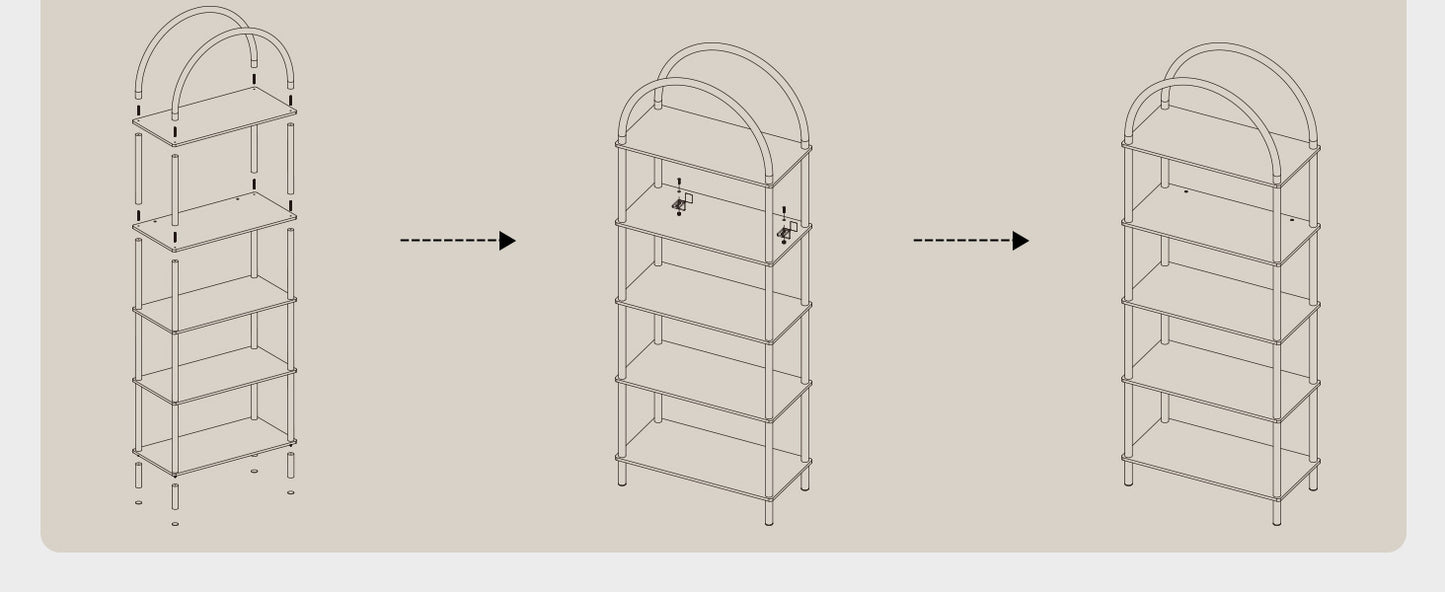 Acrylic Arched Bookshelf 5-Tier
