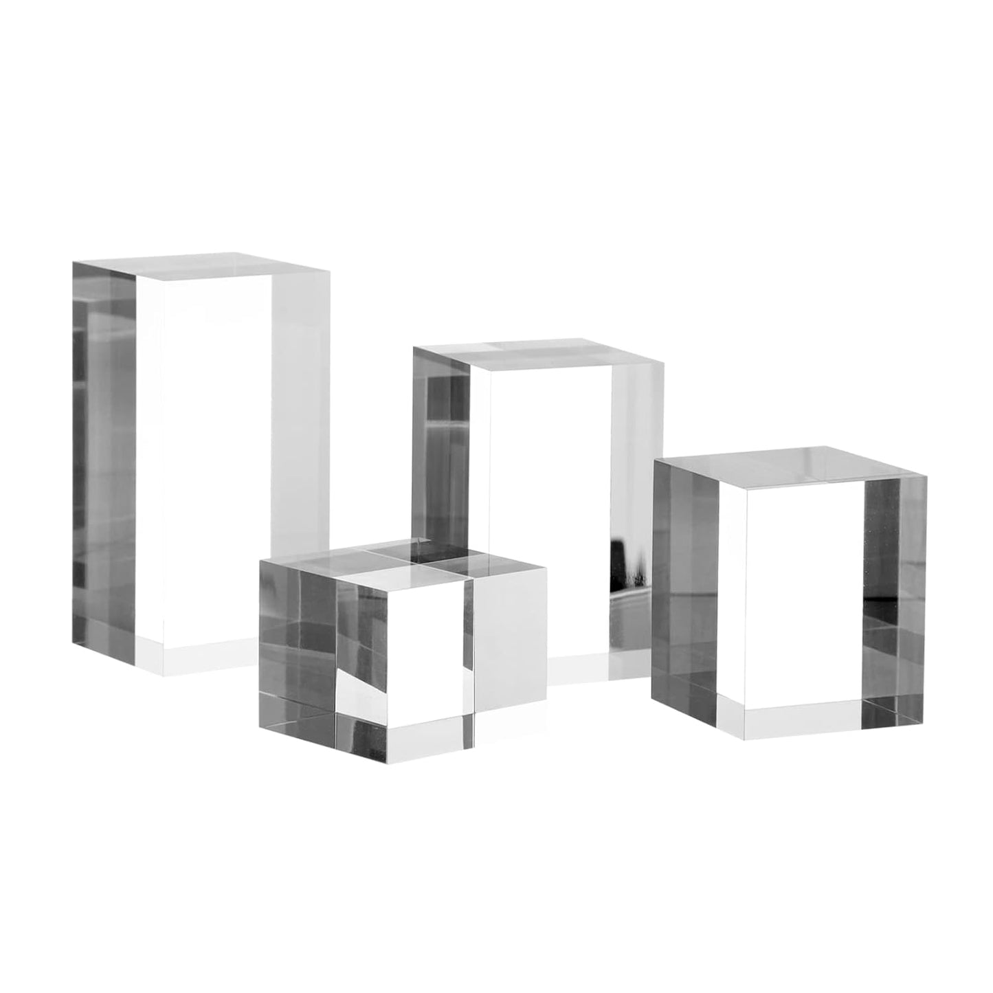 Luxury Transparent Solid Acrylic Display Blocks for Photography Boutique Jewelry Cosmetic Crafts