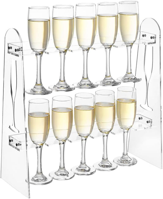 2 Tier Acrylic Champagne Wall Holder for Party