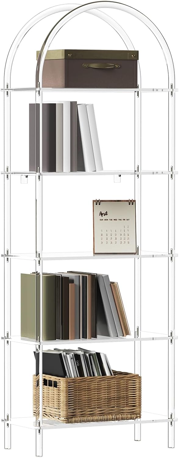 Acrylic Arched Bookshelf 5-Tier