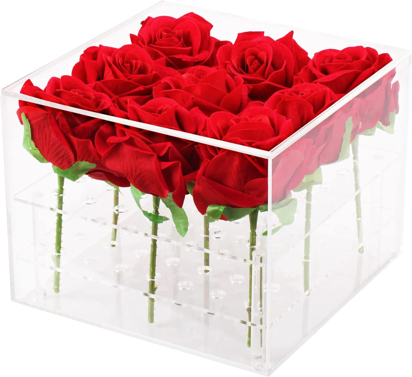 Clear Acrylic Square Floral Arrangements Decorative Centerpiece
