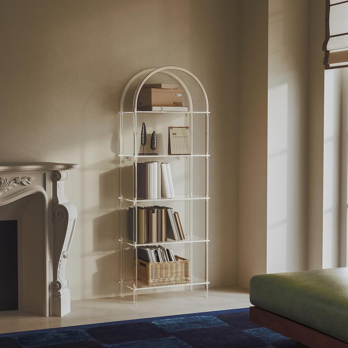 Acrylic Arched Bookshelf 5-Tier