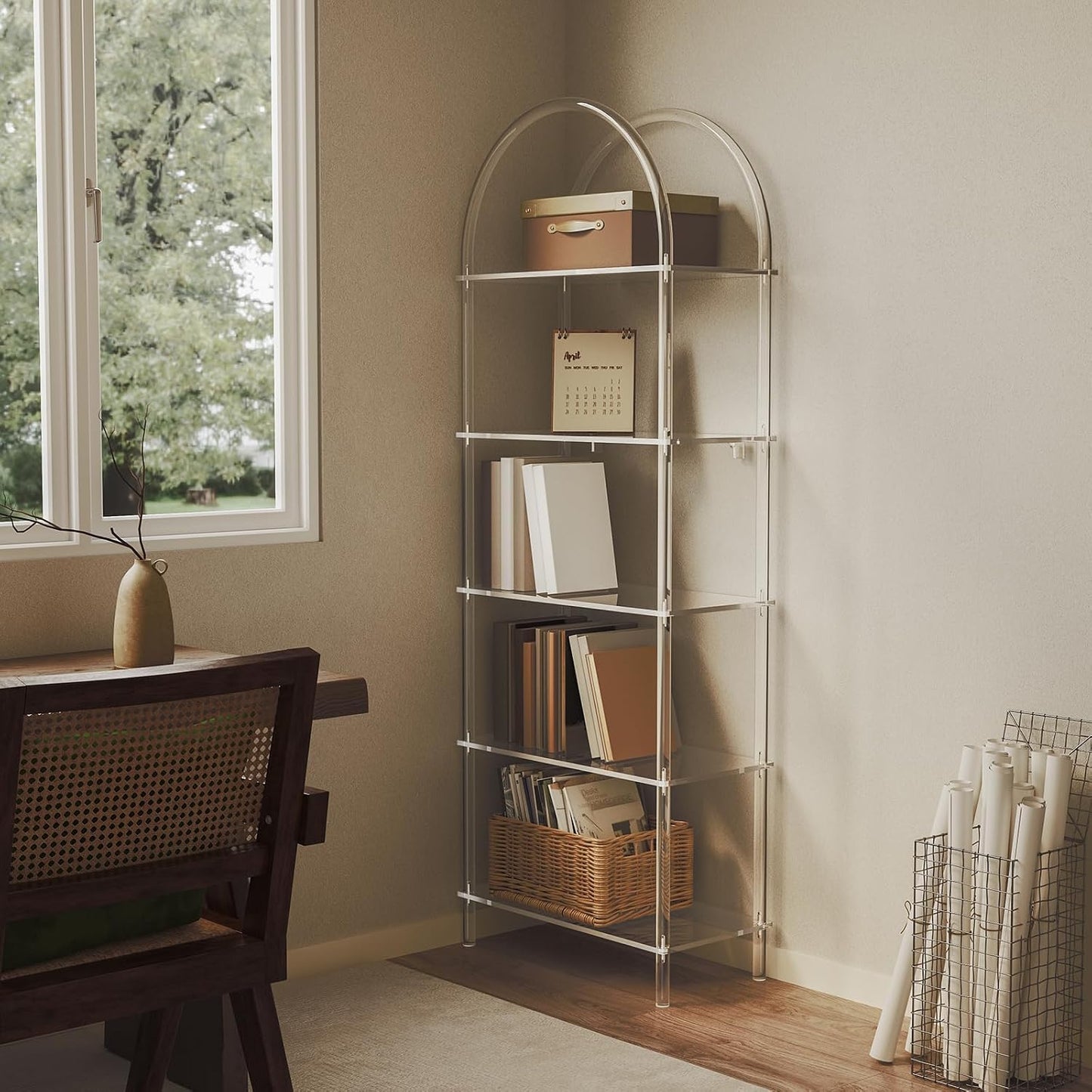 Acrylic Arched Bookshelf 5-Tier
