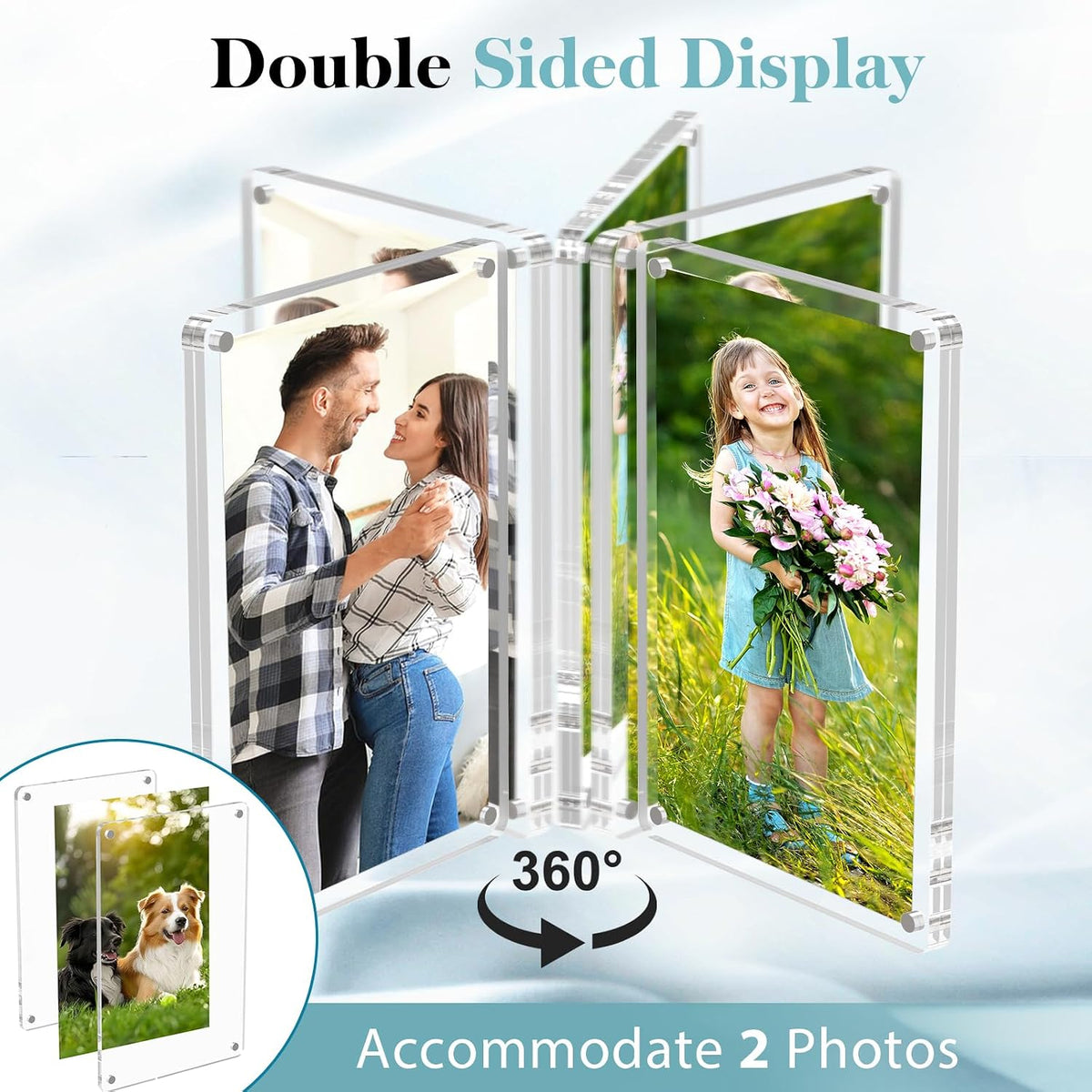 Acrylic Magnetic Picture Frames for Refrigerator (Set of 4)