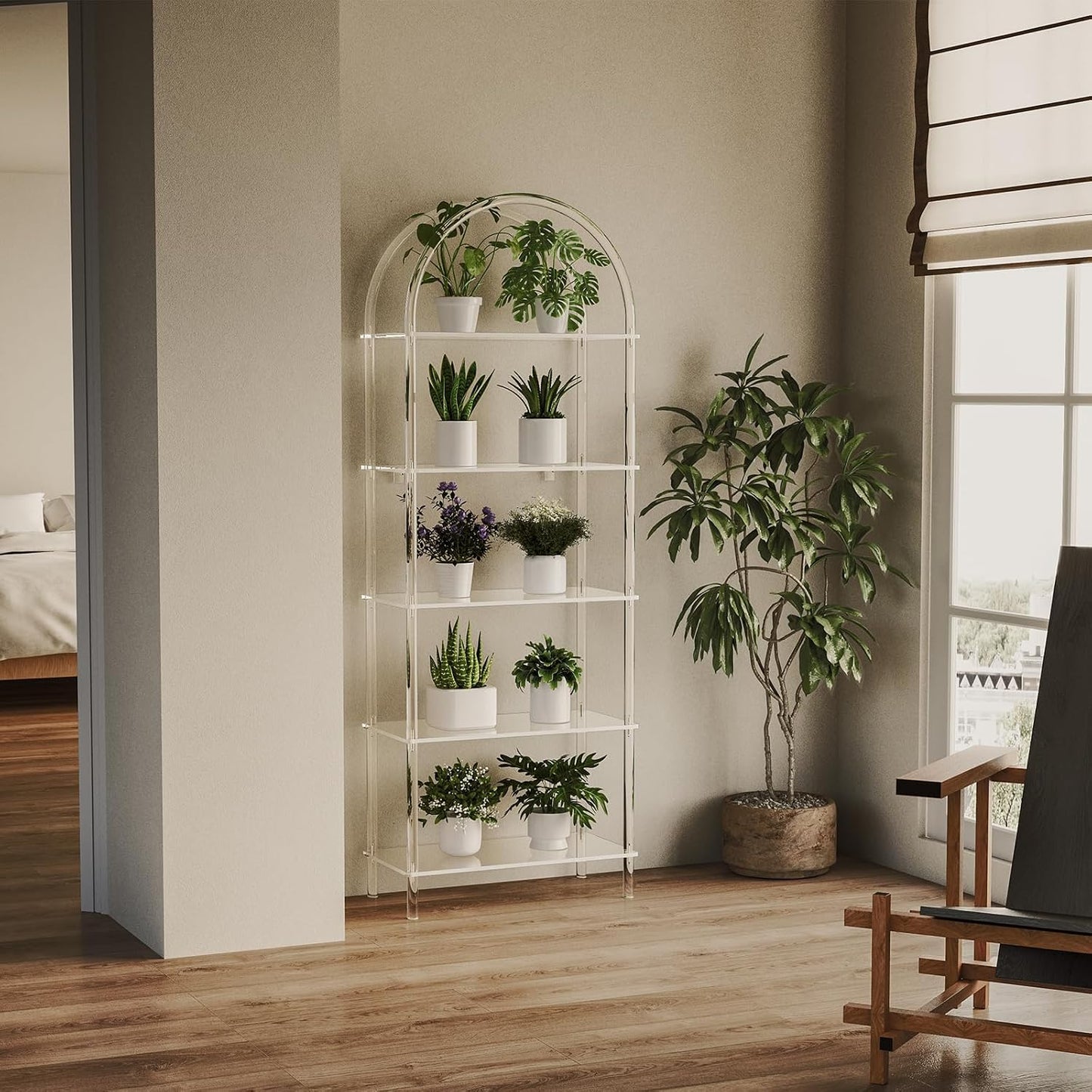 Acrylic Arched Bookshelf 5-Tier