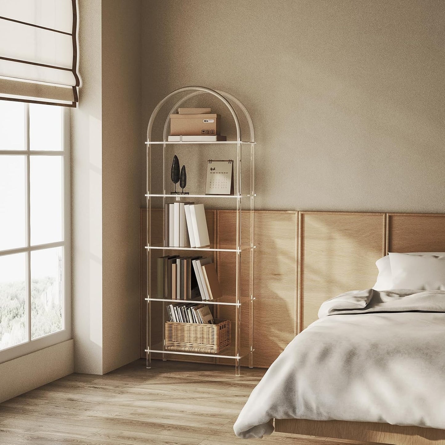 Acrylic Arched Bookshelf 5-Tier