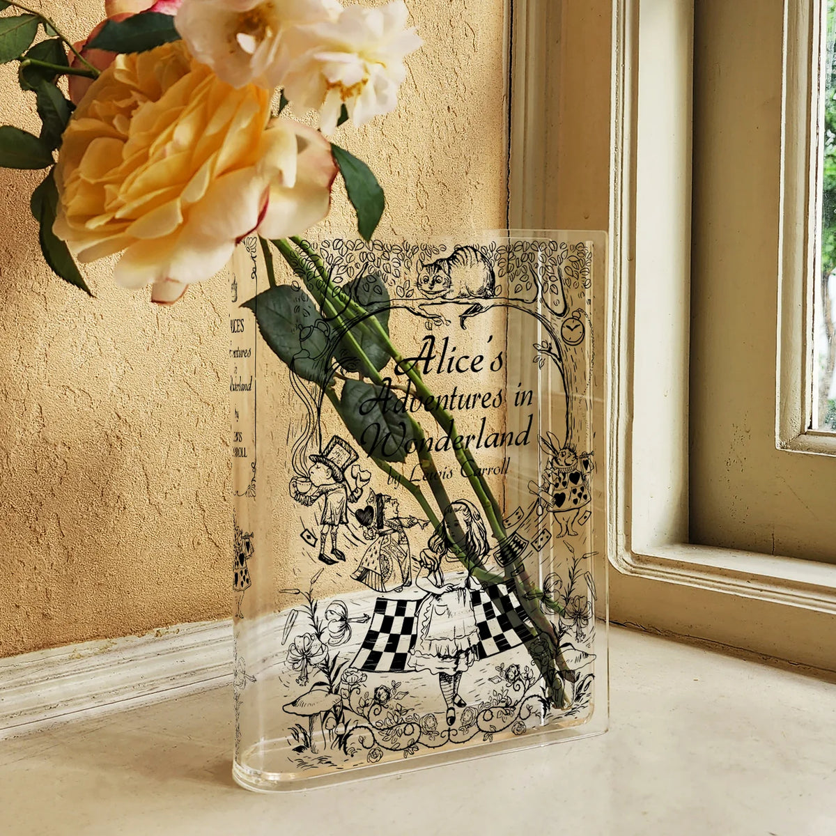 Alice in Wonderland Book Vase
