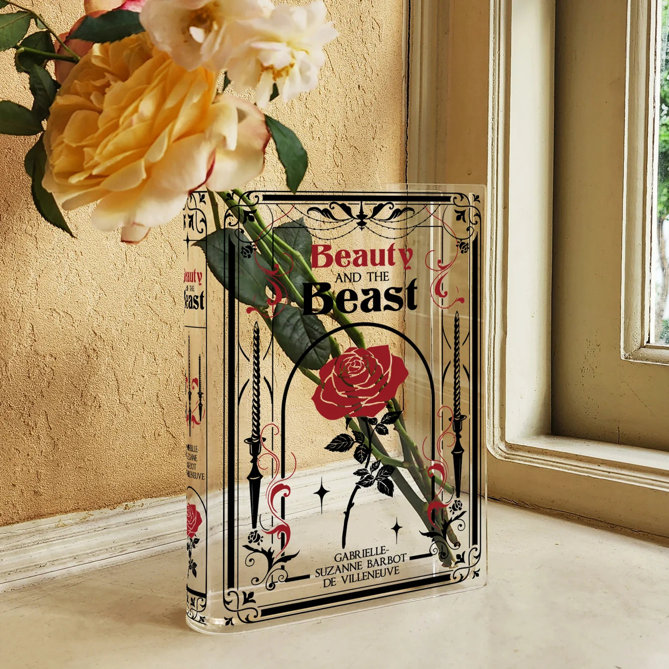 Beauty and the Beast Book Vase