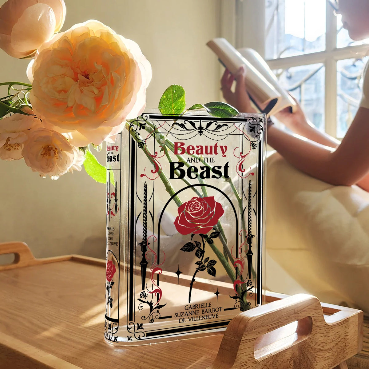 Beauty and the Beast Book Vase