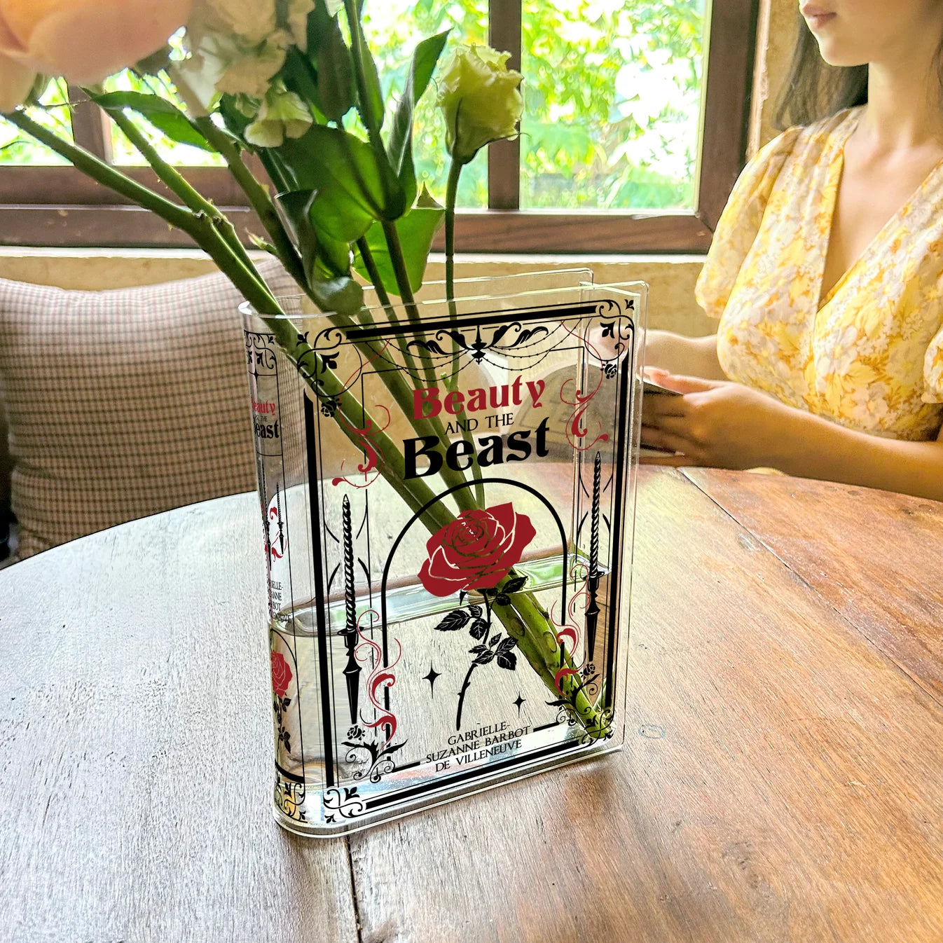 Beauty and the Beast Book Vase