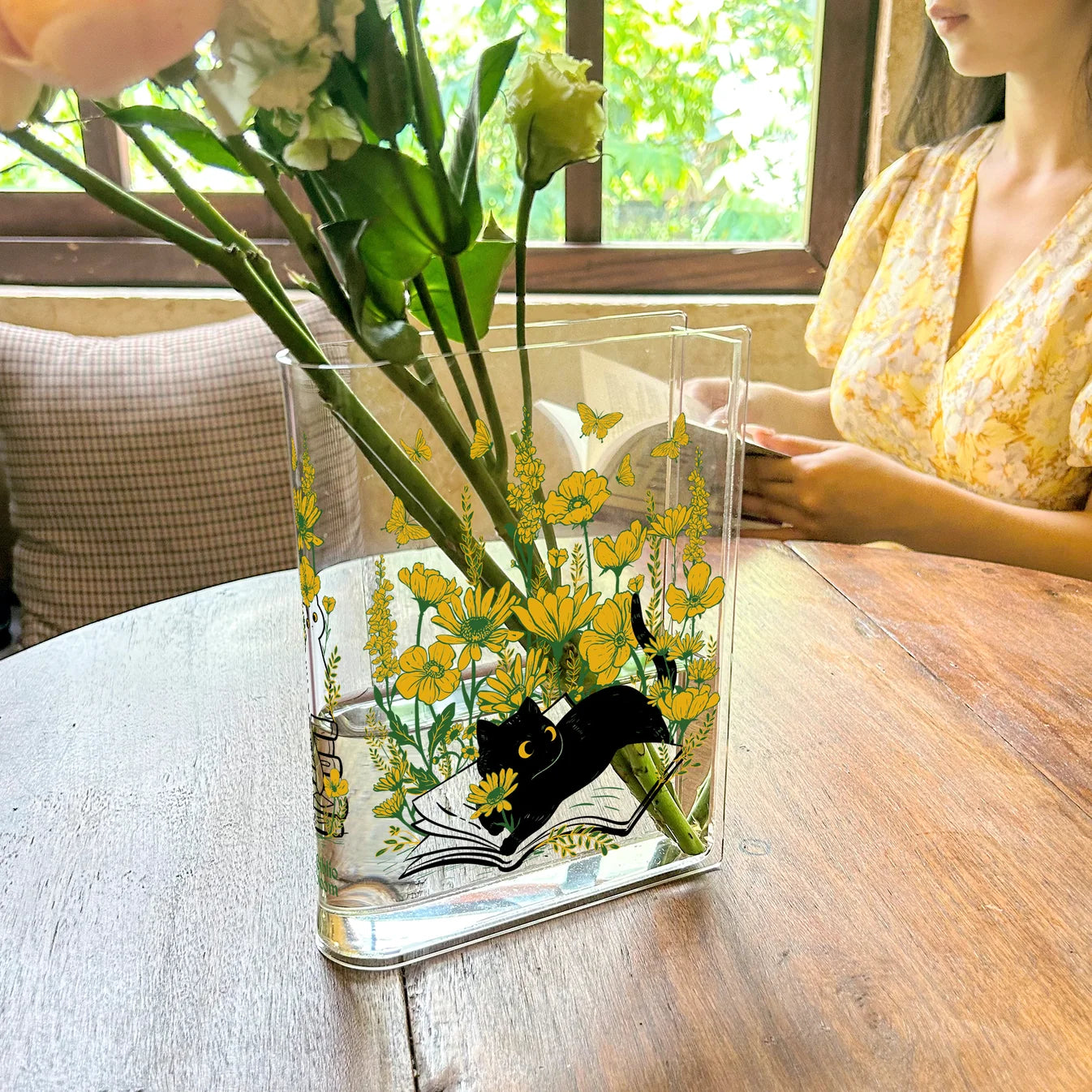 Cat Book Vase