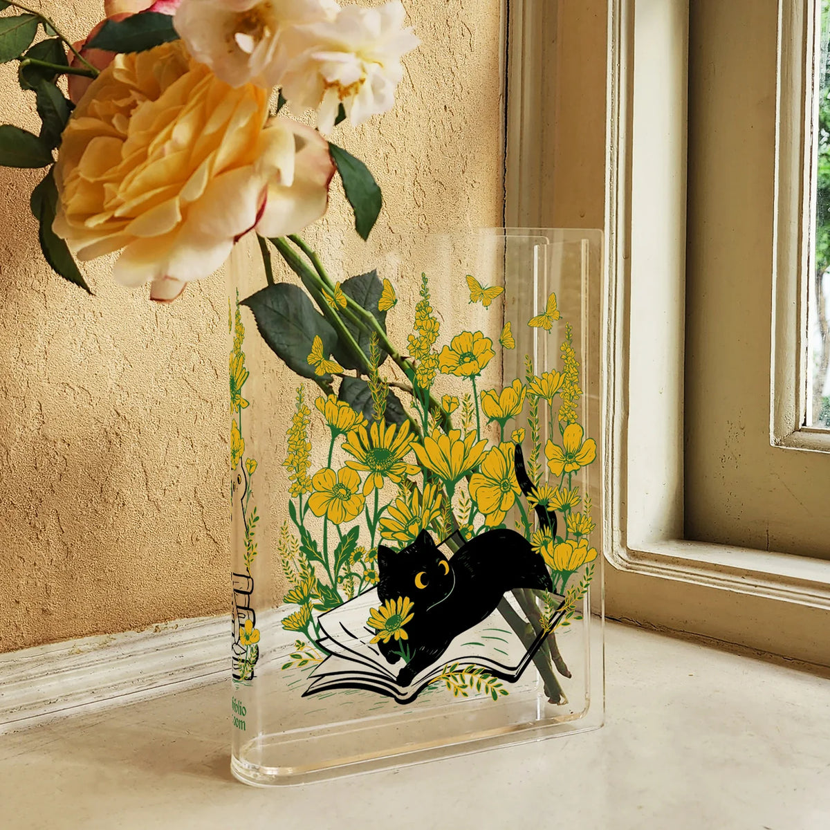 Cat Book Vase