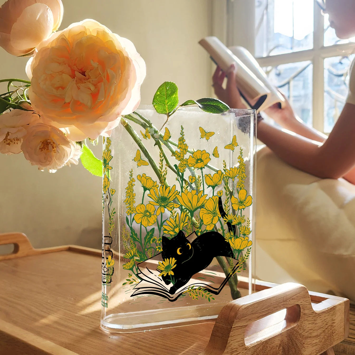 Cat Book Vase