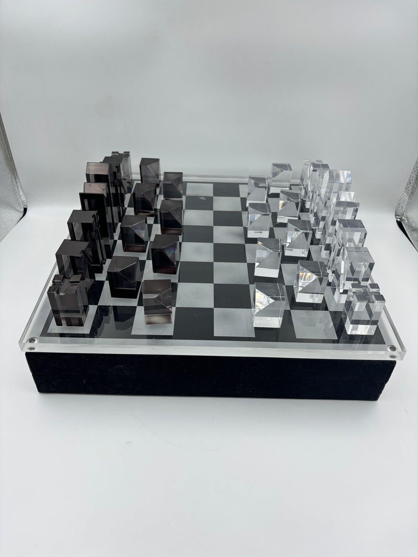 Luxury Chess Board In Highly Polished Acrylic With Frosted Board