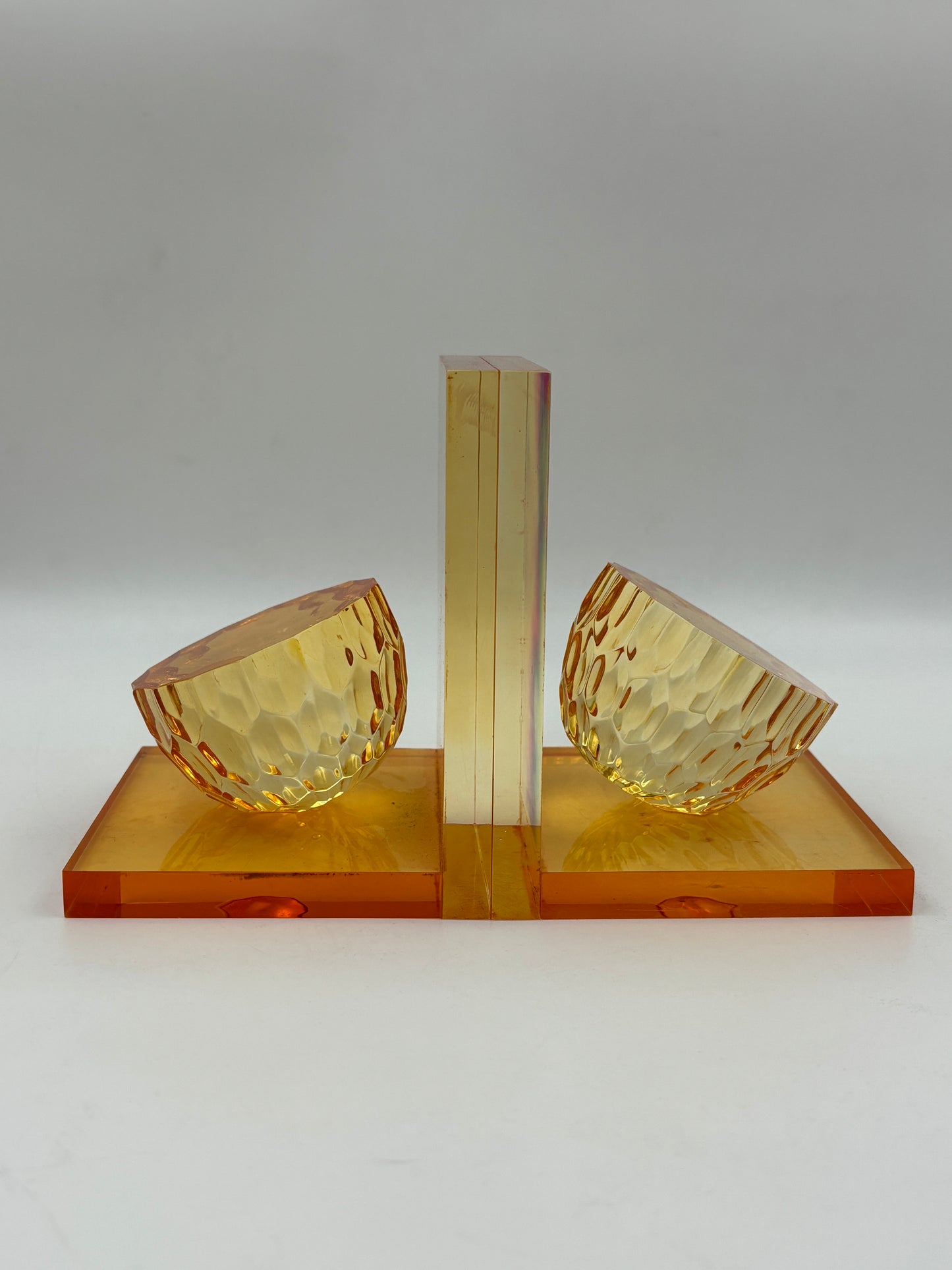 Luxury Bookend In Highly Polished Clear Acrylic In Peach Colour