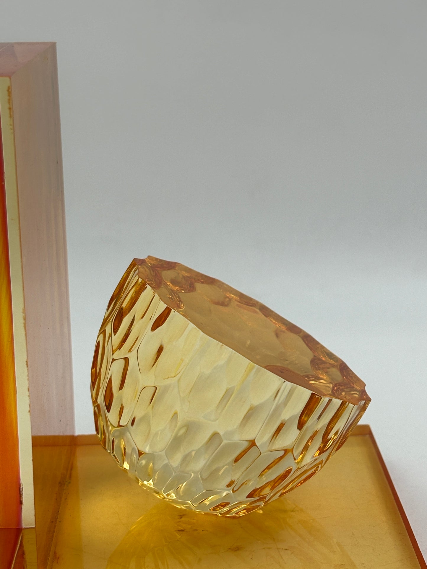 Luxury Bookend In Highly Polished Clear Acrylic In Peach Colour