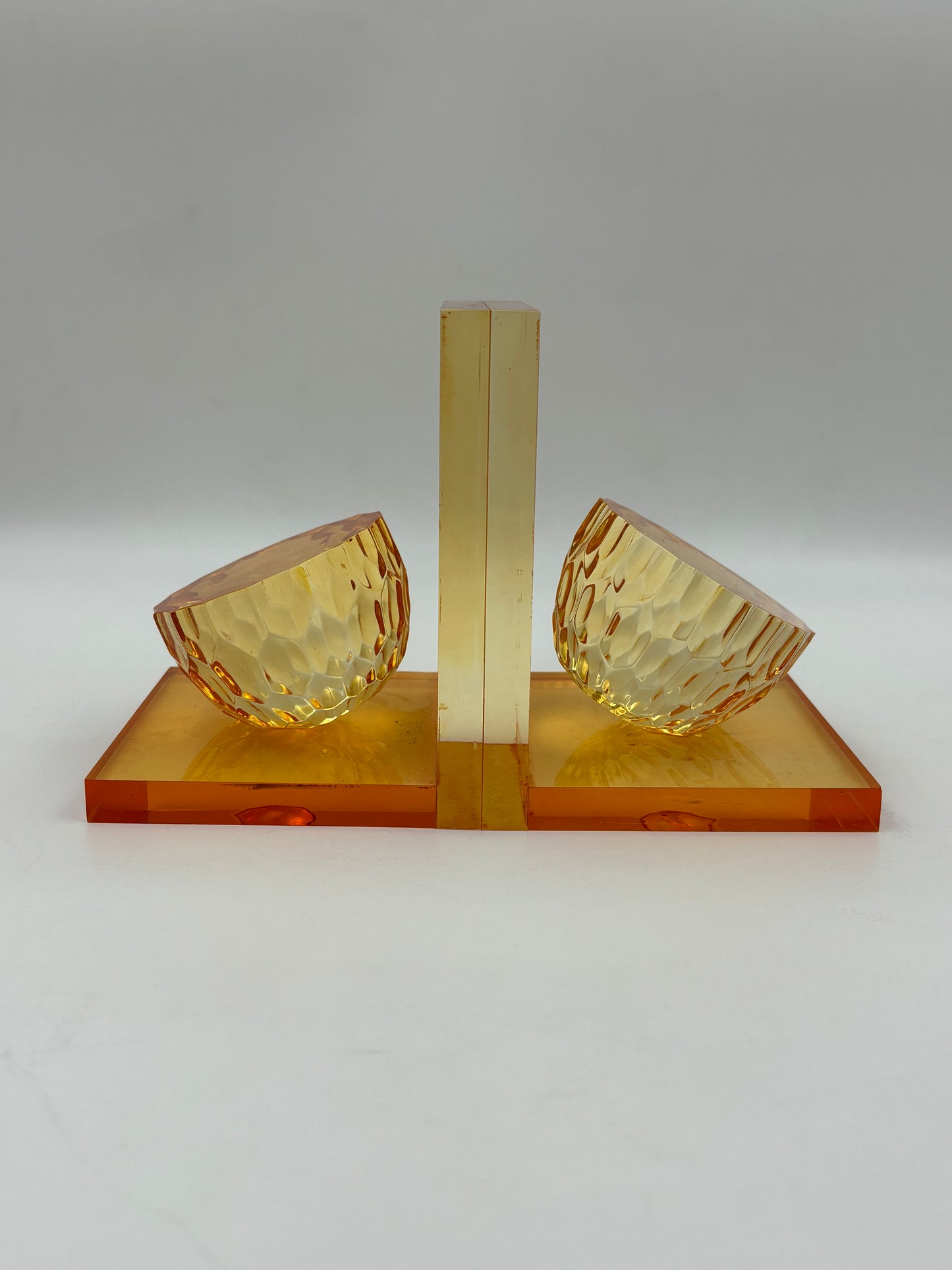 Luxury Bookend In Highly Polished Clear Acrylic In Peach Colour